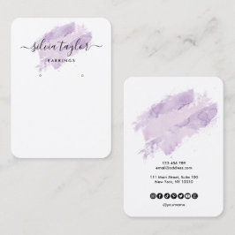 Calligraphy art Earring visning Card lavender Visitkort