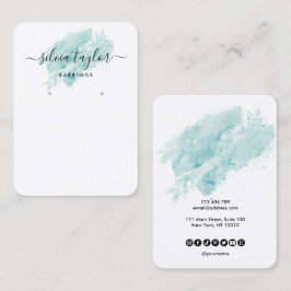 Calligraphy art Earring visning Card turkos Visitkort