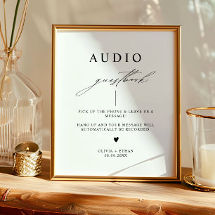 Calligraphy Audio Guest Bok Bröllop-tecken Poster