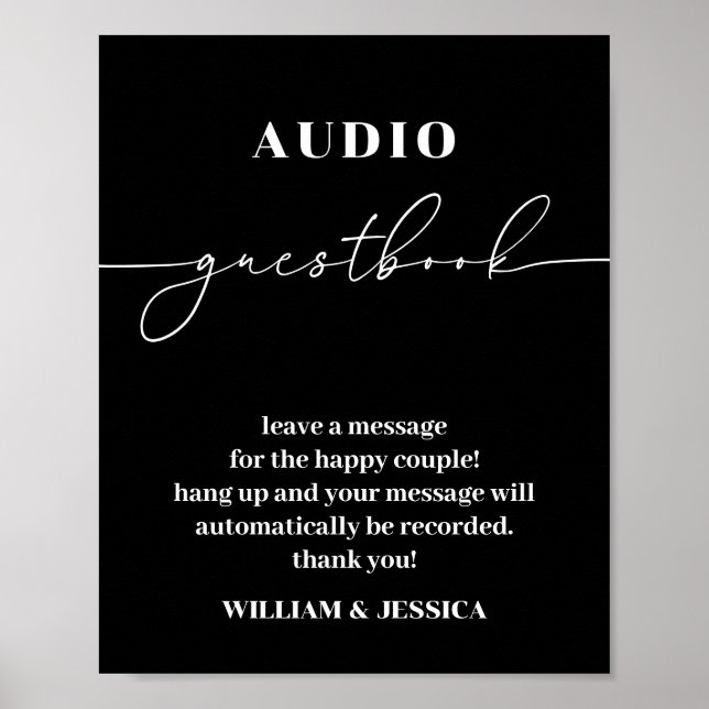 Calligraphy Audio Guestbook| Mobil Guest Bok Sign Poster (Framsidan)