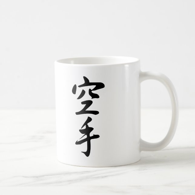 Calligraphy av den japanska ordkaraten kaffemugg (Höger)
