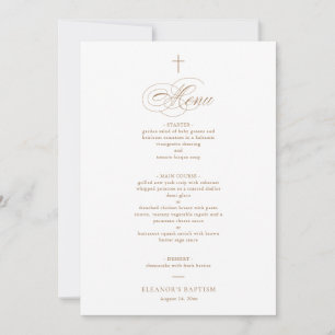 Calligraphy Baptism Menu med enkel Elegant Kor Inbjudningar