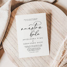 Calligraphy Black and White Nuestra Boda Bröllop