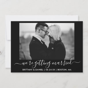 Calligraphy Black and White Photo Gifta sig Spara Datumet