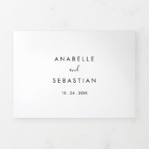 Calligraphy Black and White Trifold Bröllop