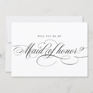 Calligraphy Black blir min Maid of honor Inbjudningar