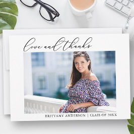 Calligraphy Bläck Kärlek och Tack Photo Studenten Kort