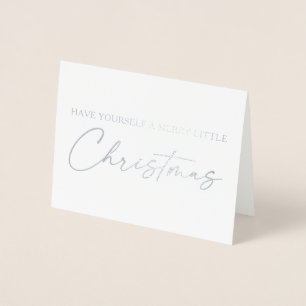 Calligraphy Bläck Pen Script jul Silver Foil Folierat Kort