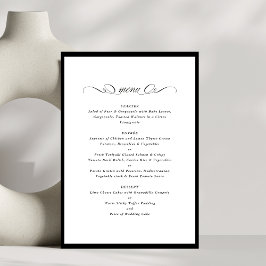 Calligraphy Black Ram Formal Bröllop Meny