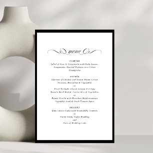 Calligraphy Black Ram Formal Bröllop Meny