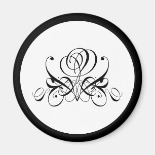 Calligraphy Black Ro Bröllop Magnet