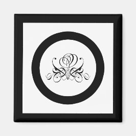 Calligraphy Black Ro Bröllop Magnet