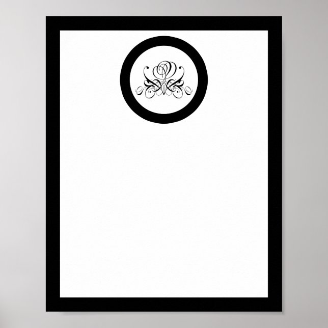 Calligraphy Black Ro Bröllop Poster (Framsidan)