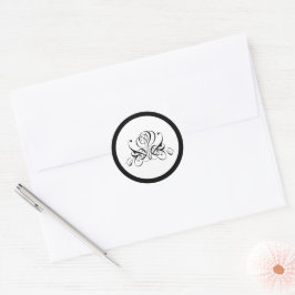 Calligraphy Black Ro Bröllop Runt Klistermärke