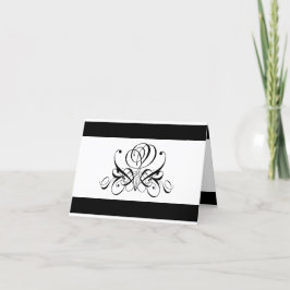 Calligraphy Black Ro Bröllop Tack Kort