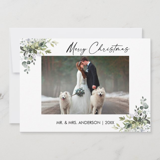 Calligraphy Bläck Script Grey lite jul Julkort (Framsida)