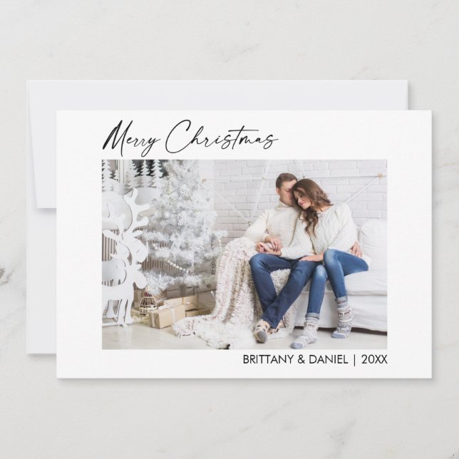 Calligraphy Bläck Script-jul, par foto Julkort (Framsida)