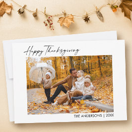 Calligraphy Bläck Script Photo Happy thanksgiving Julkort