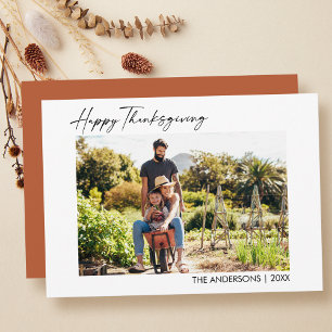 Calligraphy Bläck Script Photo Happy thanksgiving Julkort