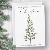 Calligraphy Bläck Script Watercolor Julgran