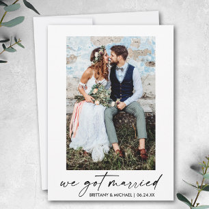 Calligraphy Bläck Script We Har Married Photo Meddelande