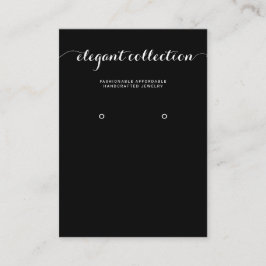 Calligraphy Black White Earring Visning Visitkort
