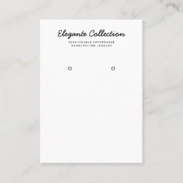 Calligraphy Black White Earring Visning Visitkort