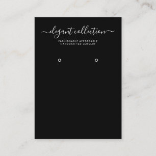 Calligraphy Black White Earring Visning Visitkort