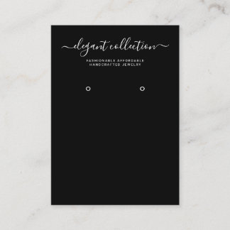 Calligraphy Black White Earring Visning Visitkort