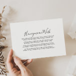 Calligraphy Black White Honeymoon Wish Tilläggskort<br><div class="desc">Det här kalligrafkortet för svartvit smekmånad är perfekt för ett rustiskt bröllop. Utformningen har ett vackert svart kalligrafteckensnitt i en vit bakgrund för att försköna evenemanget.</div>