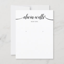 Calligraphy Black White Large Earring Visning Inbjudningar