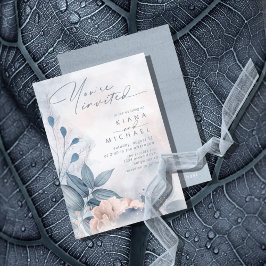 Calligraphy Blommigt Dusty Blue ID771