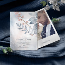 Calligraphy Blommigt Dusty Blue ID771