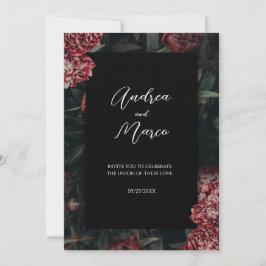 Calligraphy Blommigt Gothic Wedding-inbjudan Inbjudningar