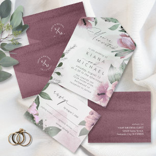 Calligraphy Blommigt Mauve ID771