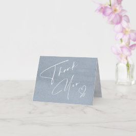 Calligraphy Blommigt Tack Dusty Blue ID771 Kort
