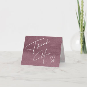 Calligraphy Blommigt Tack Mauve ID771 Kort