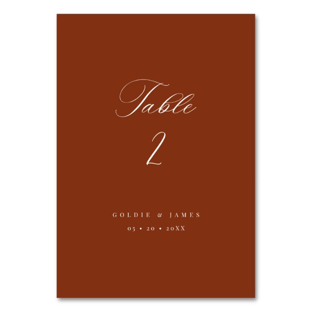 Calligraphy Bordsnummer Wedding Reception Decor (Framsidan)