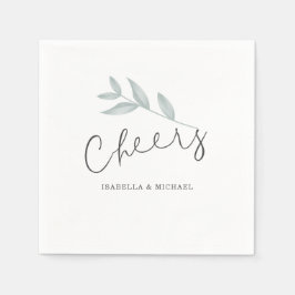 Calligraphy Botanical Bröllop Cheers Pappersservett