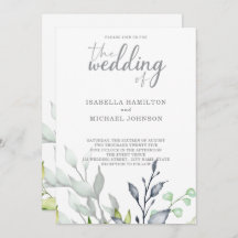 Calligraphy Botanical Bröllop elegant