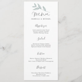 Calligraphy Botanical Bröllop Menu Meny