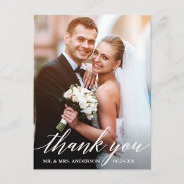 Calligraphy Bröllop Bride Groom Photo Tack Vykort