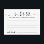 Calligraphy Bröllop Bucket List Adapter Tilläggskort<br><div class="desc">Calligraphy Bröllop Bucket List Adapter</div>