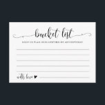 Calligraphy Bröllop Bucket List Adapter Tilläggskort<br><div class="desc">Calligraphy Bröllop Bucket List Adapter</div>