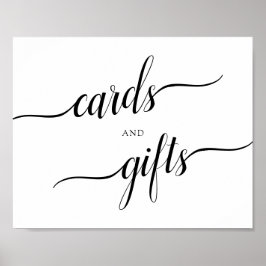 Calligraphy Bröllop ’Cards and Gifts’ Sign Poster