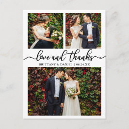 Calligraphy Bröllop Collage 3 Photo Tack Vykort