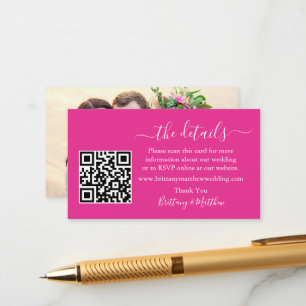 Calligraphy Bröllop Details Webben QR Photo Shock  Tilläggskort