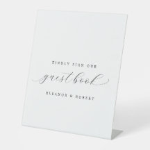 Calligraphy Bröllop Guestbook med enkel Elegant
