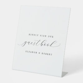 Calligraphy Bröllop Guestbook med enkel Elegant
