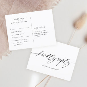 Calligraphy Bröllop Menu Choice OSA Postcard Vykort